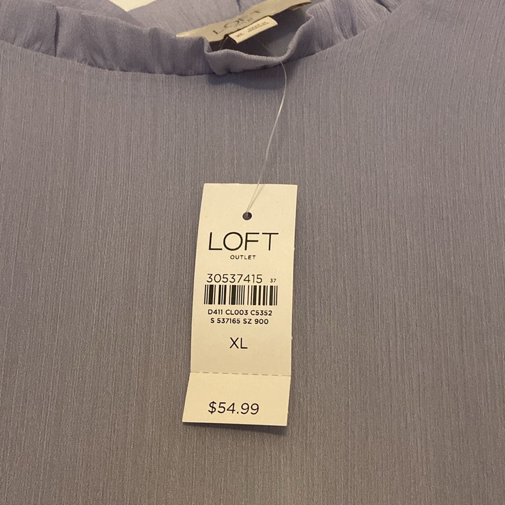 LOFT NWT Lilac peplum long sleeve top - Picture 3 of 8